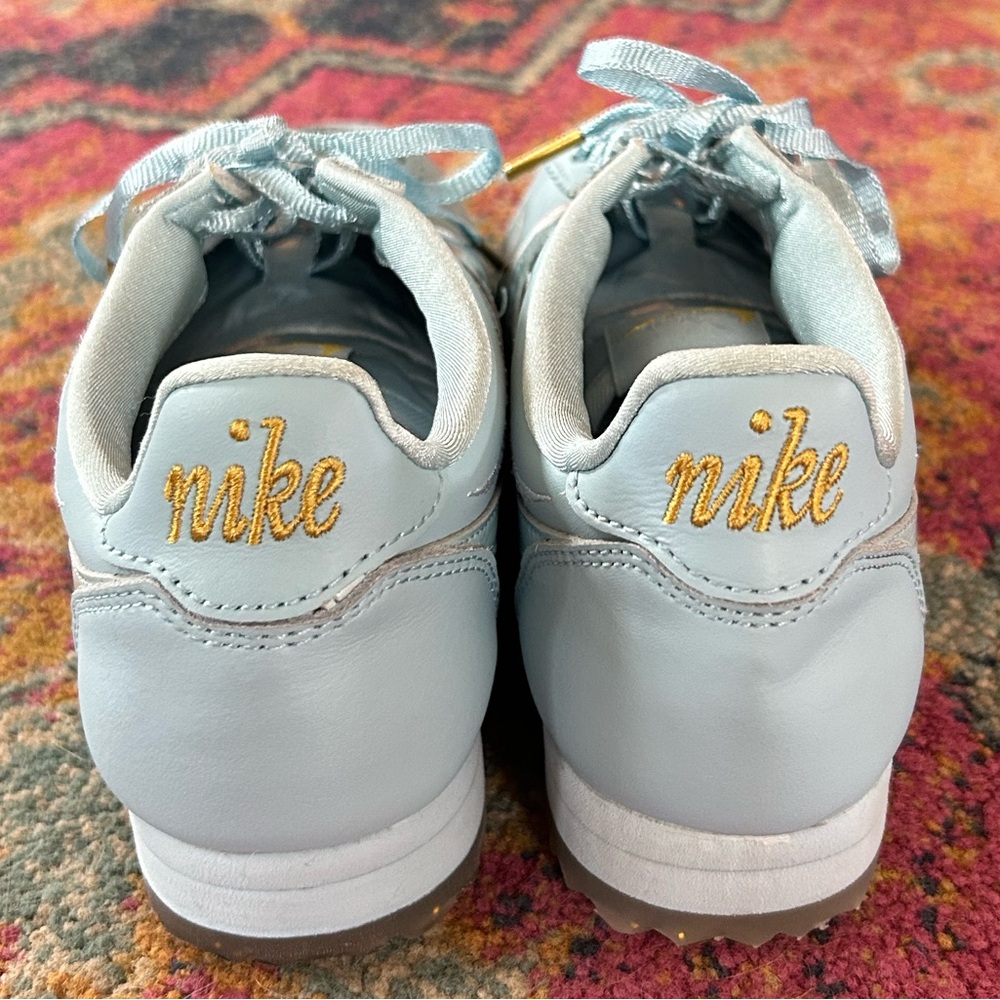 Nike | Women's Turquoise ‘Ocean Bliss’ Cortez Lace Up Leather Sneakers Size 6.5 - Picture 11 of 15